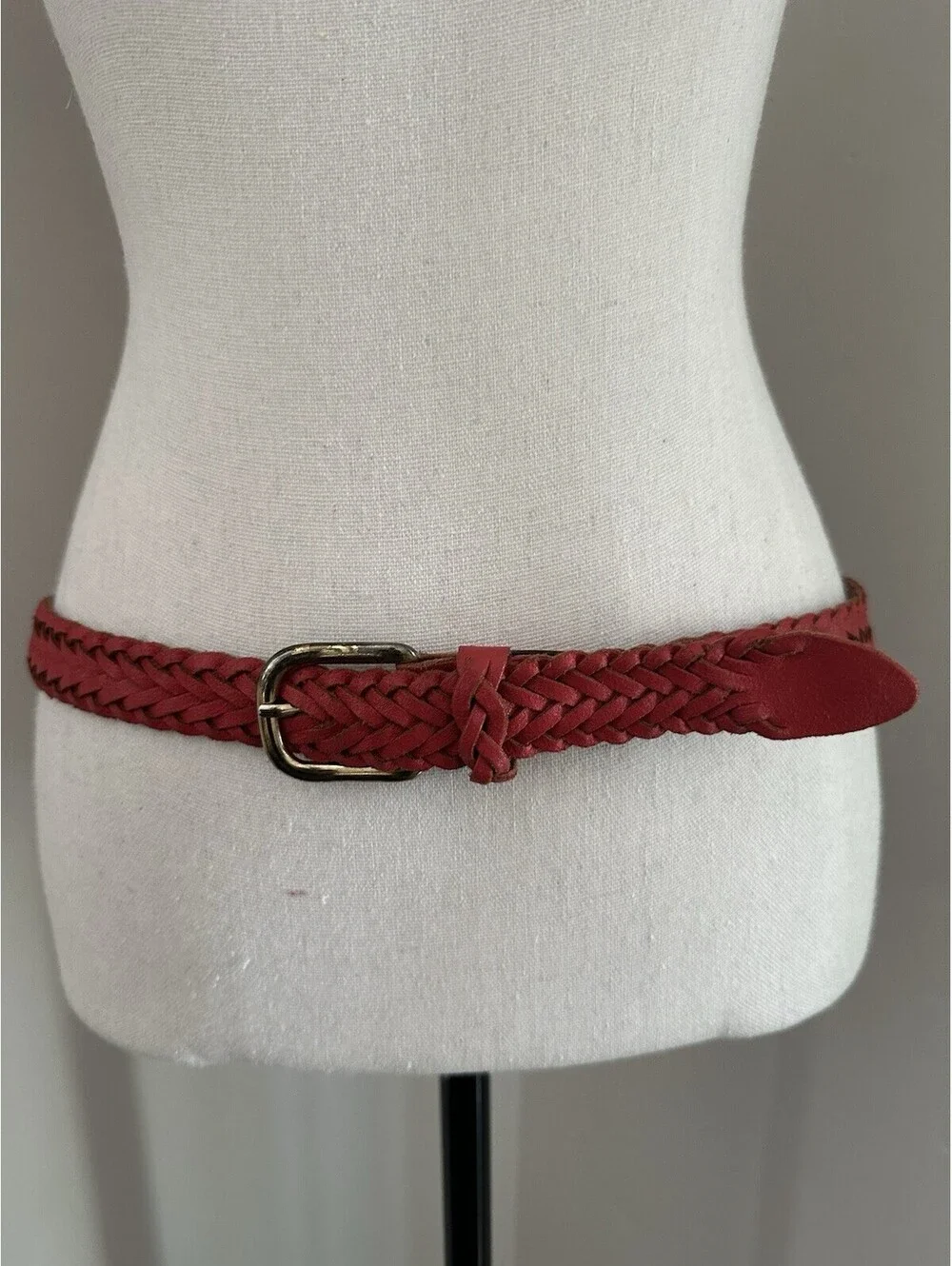 Capezio Argentina Braided Leather Belt – Red – Made in Argentina